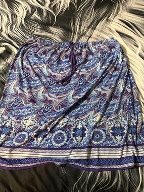 Bugle Boy Purple and Blue Paisley Maxi Skirt